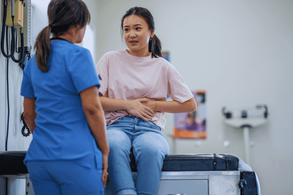 Woman consulting with her provider