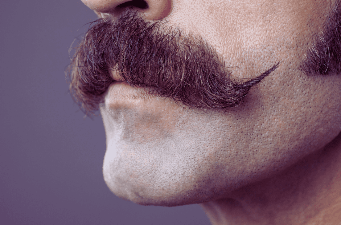 man with mustache grown for Movember