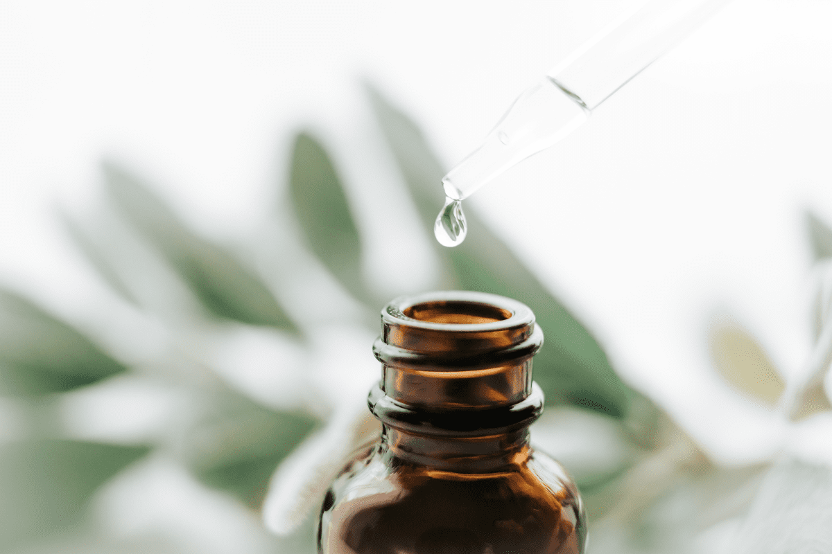 dropper bottle with cannabis derived terpenes/essential oil