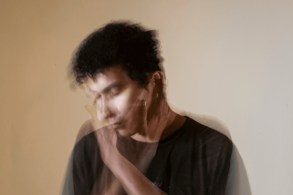 blurred imageof a man experiencing a traumatic episode